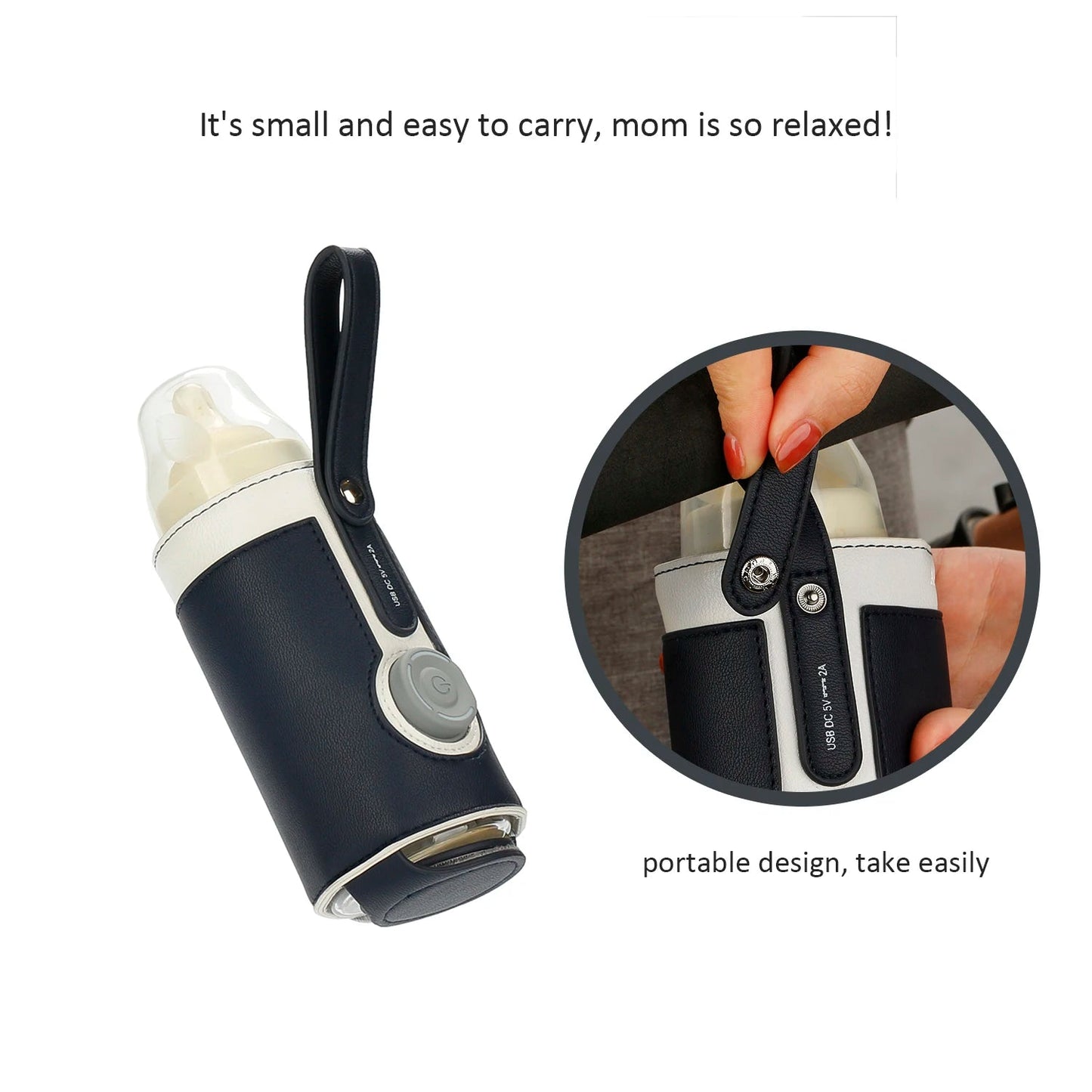 3 Temperature Adjustable Portable Baby Bottle Warmer, Portable Car Travel Bottle Warmer USB Milk Heat Keeper Baby Bottle Warmer - PureShop