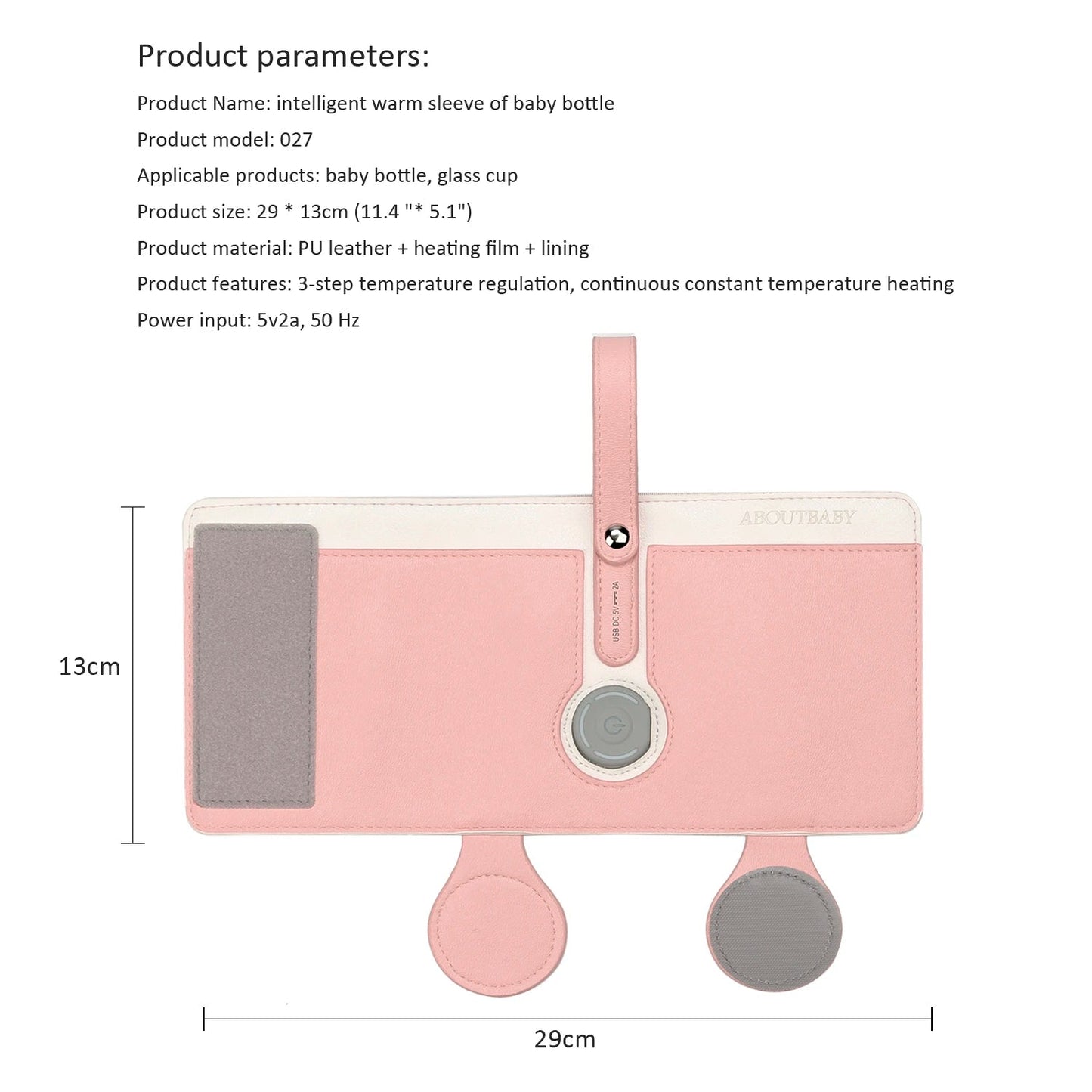 3 Temperature Adjustable Portable Baby Bottle Warmer, Portable Car Travel Bottle Warmer USB Milk Heat Keeper Baby Bottle Warmer - PureShop