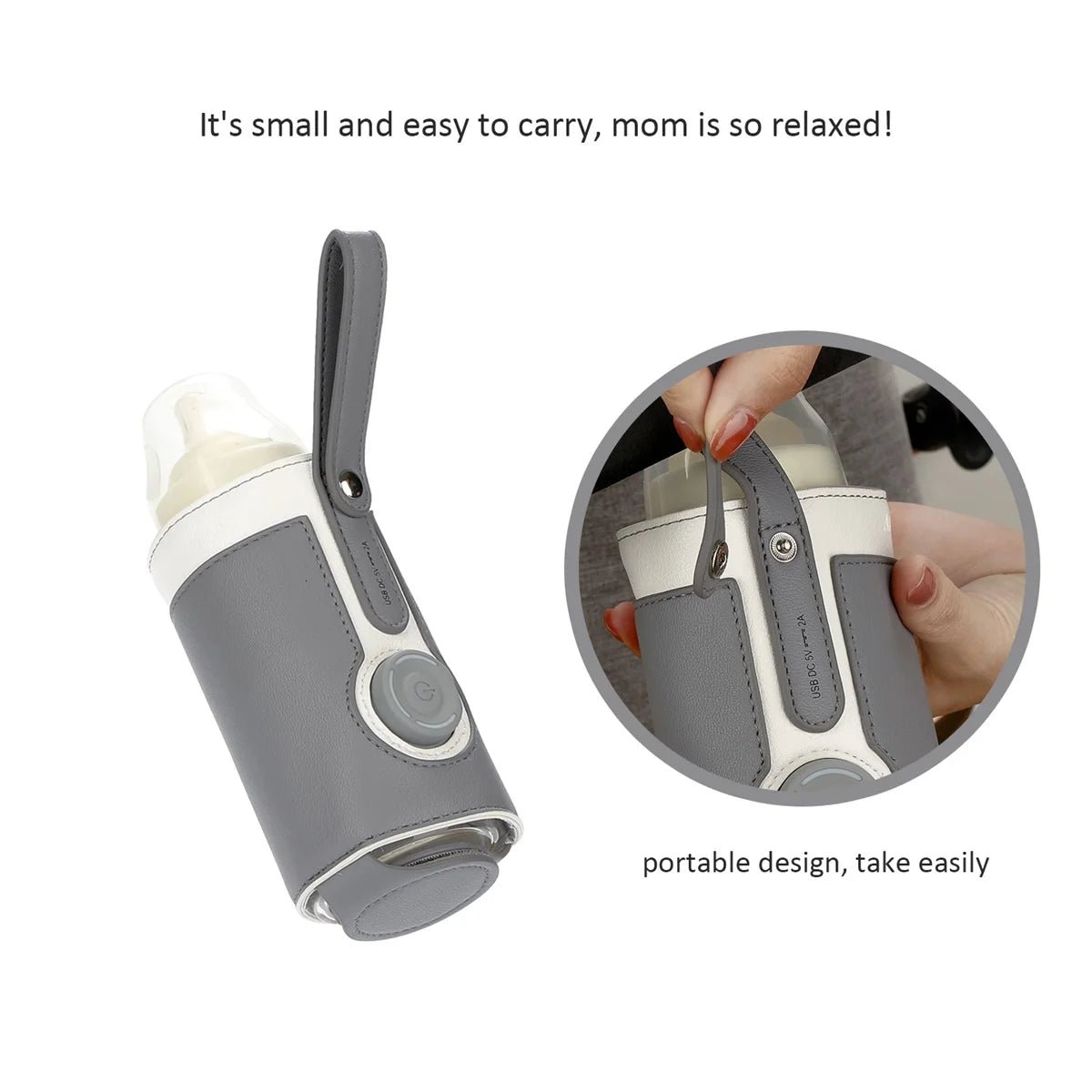 3 Temperature Adjustable Portable Baby Bottle Warmer, Portable Car Travel Bottle Warmer USB Milk Heat Keeper Baby Bottle Warmer - PureShop