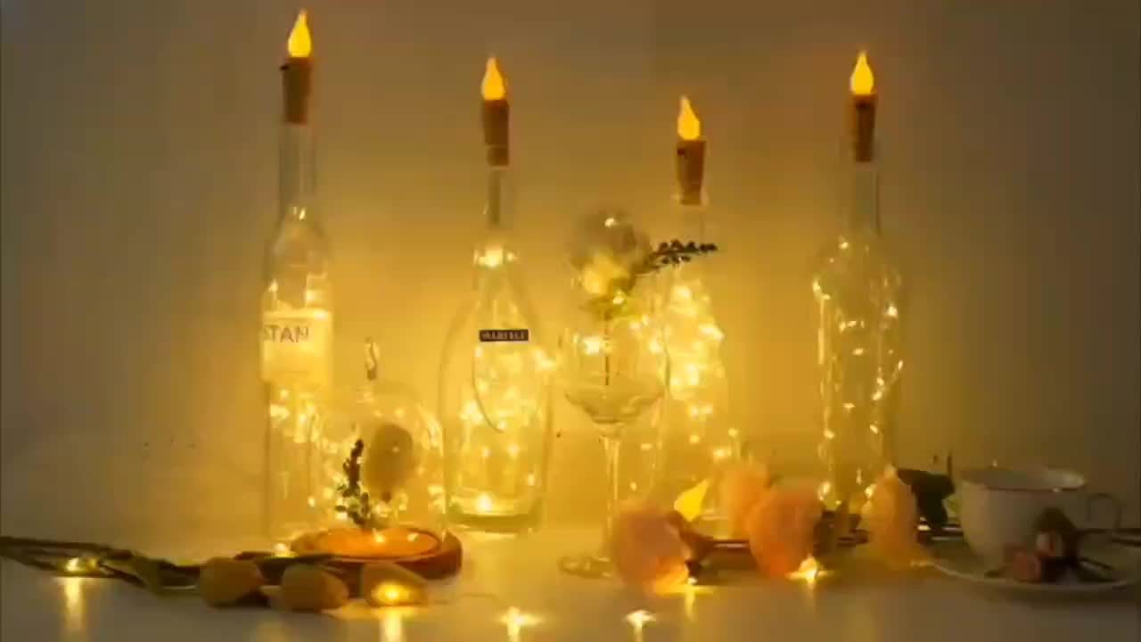 10packs Bottle Lights, LED Flameless Candles Cork Bottle String Lights, Battery Powered Silver Wire Mini Fairy Lights DIY, Party, Christmas, Wedding Decoration