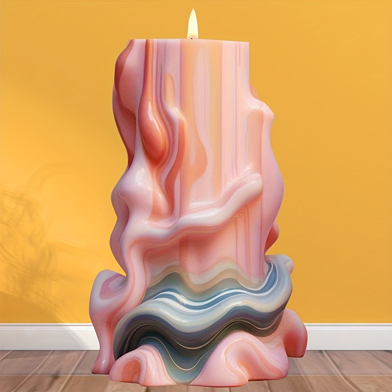 Silicone Spiral Wave Cylinder Mold for Aromatherapy Candles and Diffuser Stones, DIY Craft Fantasy Theme Tool