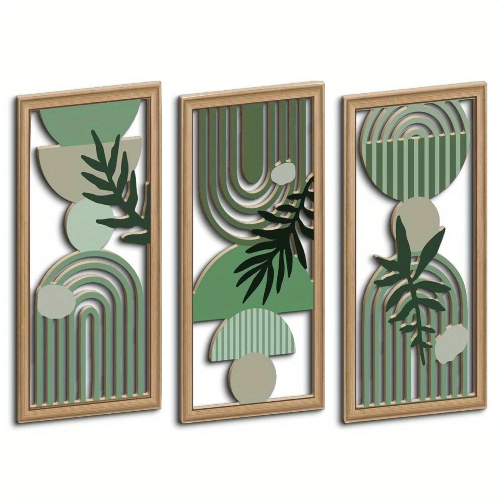 Boho Style Rustic Leaf Wall Art Decor Set PureShop