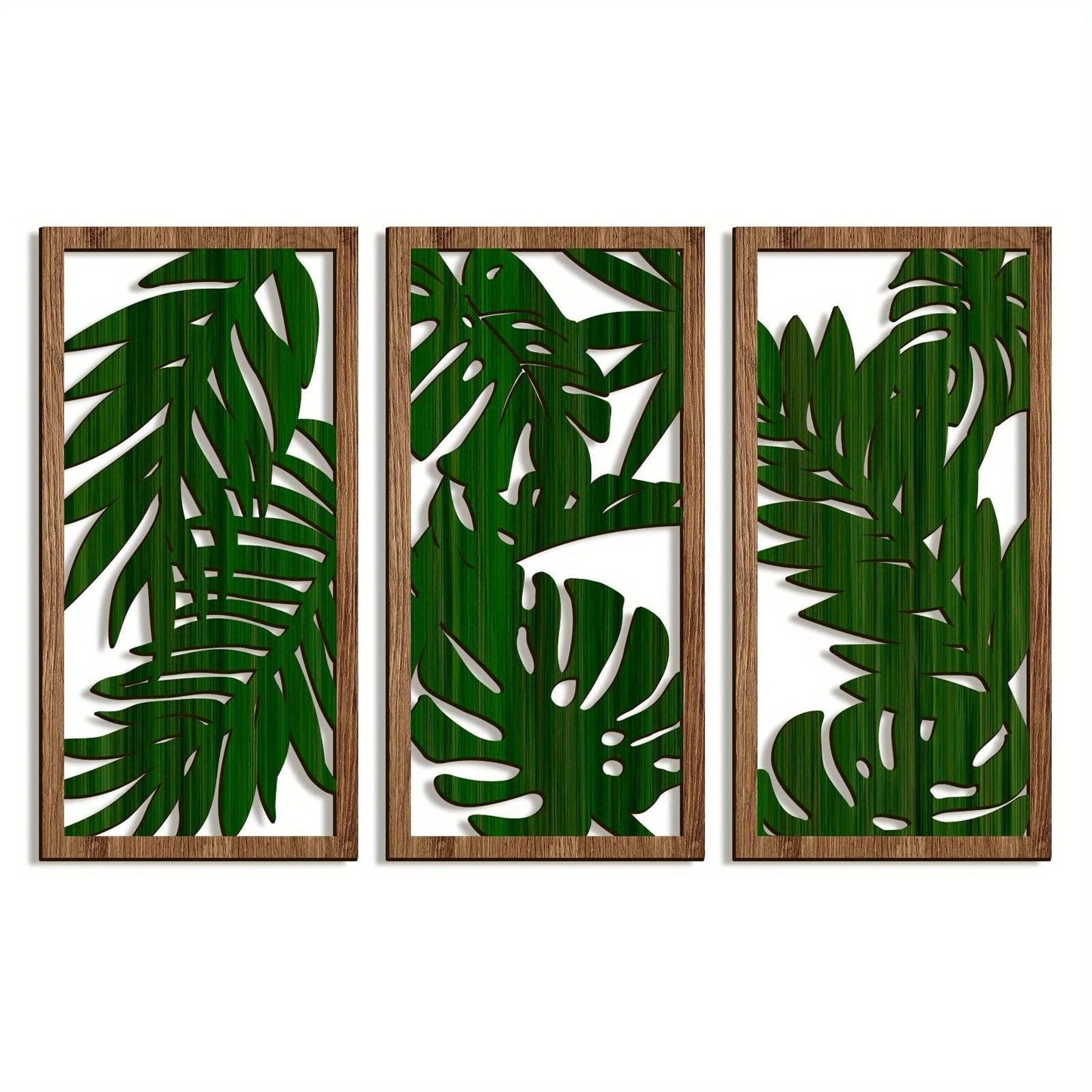 Boho Style Rustic Leaf Wall Art Decor Set PureShop