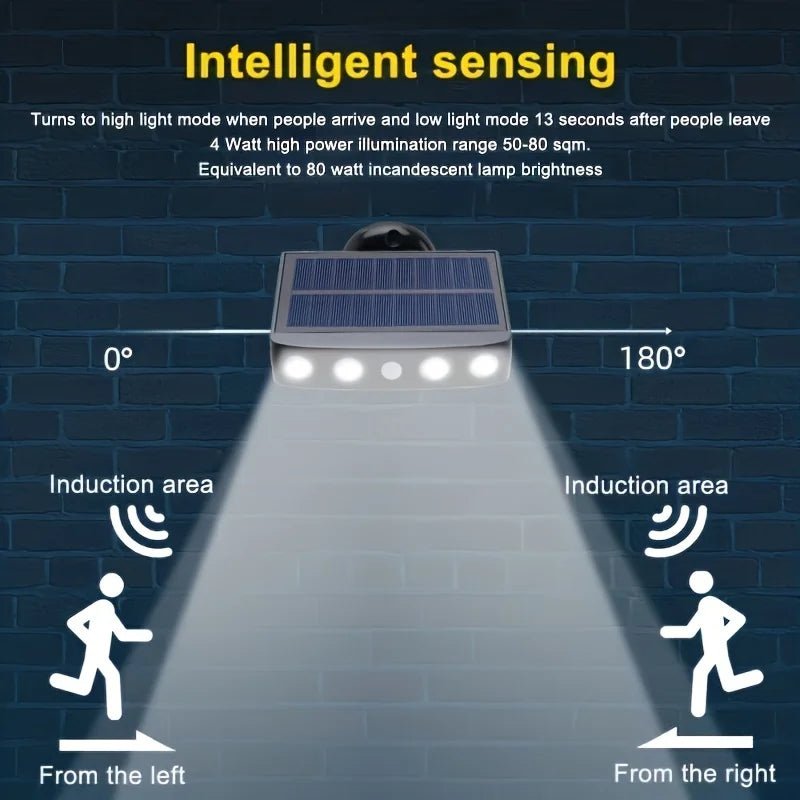 4 LED Powerful Solar Security Lights Outdoor Decor Sensor - Waterproof - PureShop