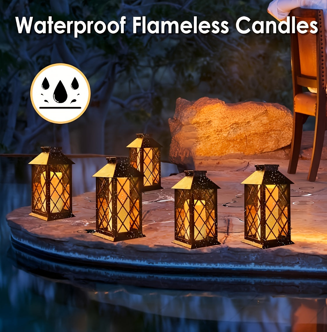24 Indoor Outdoor Flameless Candles/set, LED Candles, With 4 Remote Controls And Timer (4 "high 5" "6" *2). 2"") Halloween Wedding Decoration, Home Decoration, Gift Giving, Battery Powered (no Plug)IP44