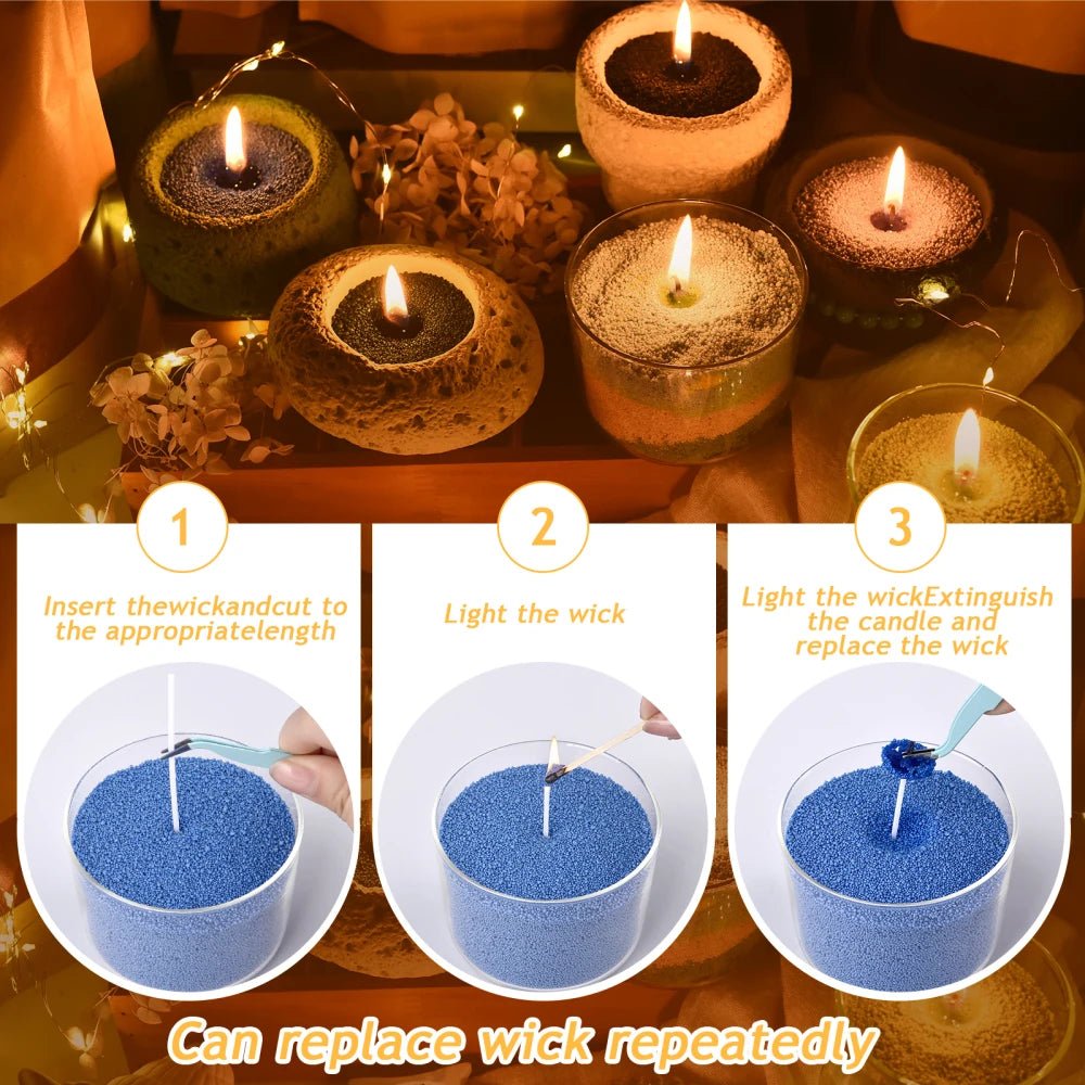 Colorful Combustible Sand Wax for Candle Making & DIY Decor - PureShop