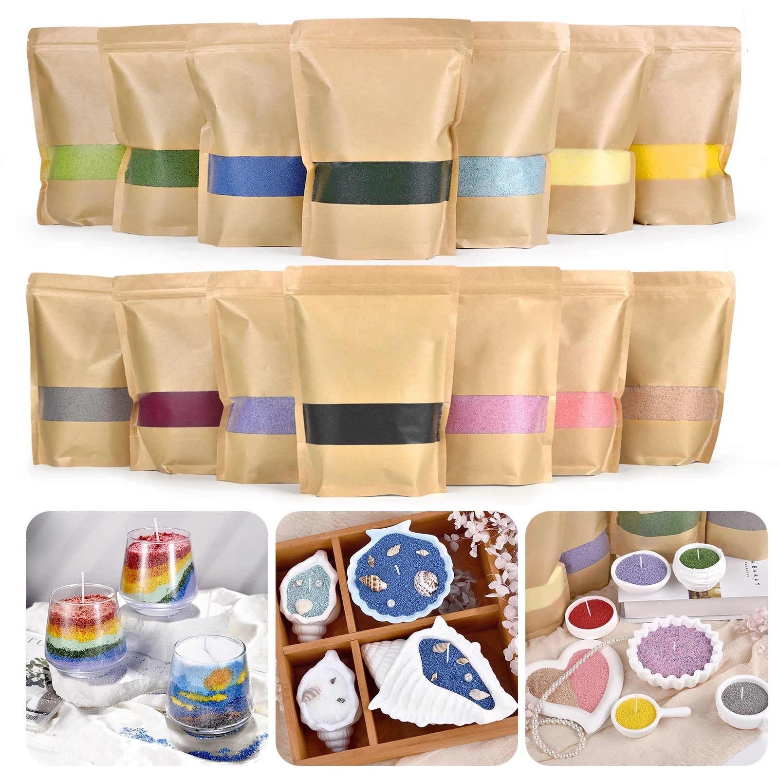 Colorful Combustible Sand Wax for Candle Making & DIY Decor - PureShop