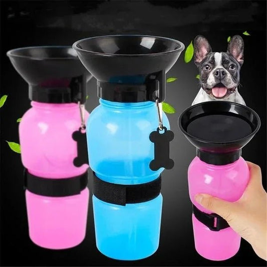 500ml Outdoor Portable Pet Dog Water Bottle Extrusion Large Dog Travel Water Cup Drinking Water Feeder Bowl for Dog Cat - PureShop