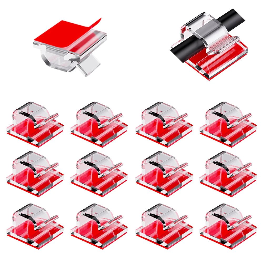 50pcs Self Adhesive Outdoor Cable Clips Light Clip Decoration Cord Management Clamps Cable For Fairy Light Car, Office And Home - PureShop