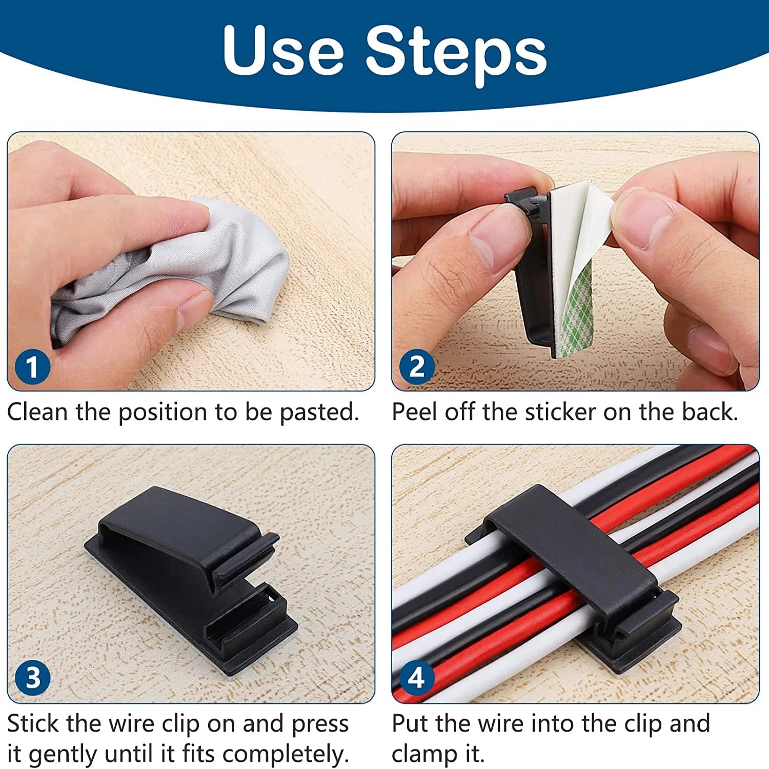 5/10Pcs Cable Clips Self Adhesive Cable Management Clips Cord Organizer Wire Clips Cord Holder for Appliances PC Home Office - PureShop