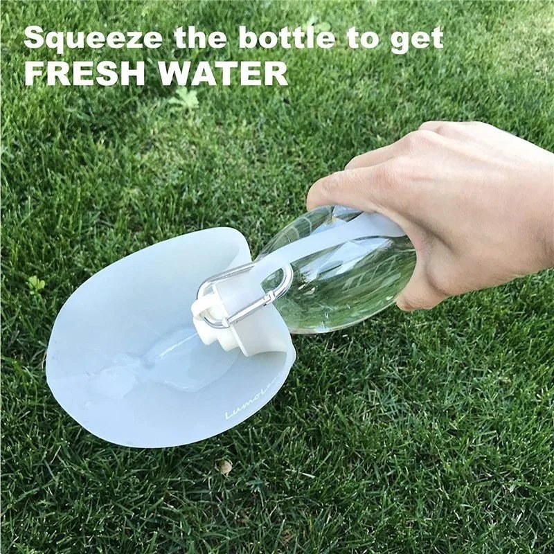 580ml Dog Water Bottle for Walking, Pet Water Dispenser Feeder Container Portable with Drinking Cup Bowl Outdoor Hiking, Travel - PureShop