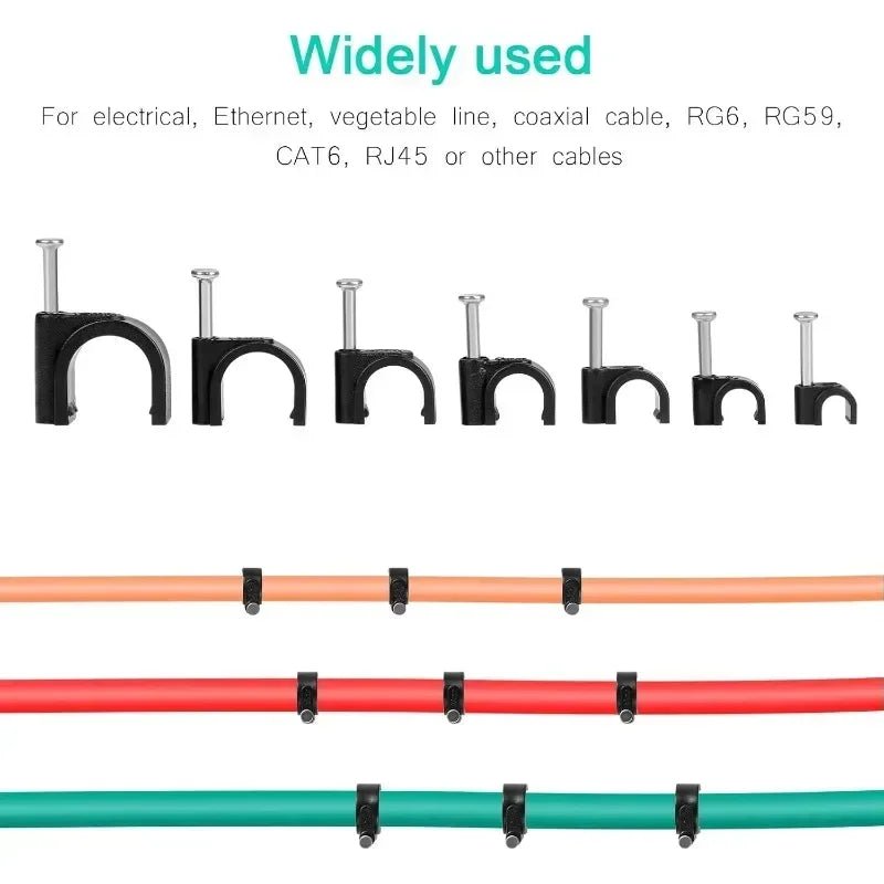 600-Pack Cable Clips for Organizing Cords, Plant Climbing & Wall Mounting - PureShop