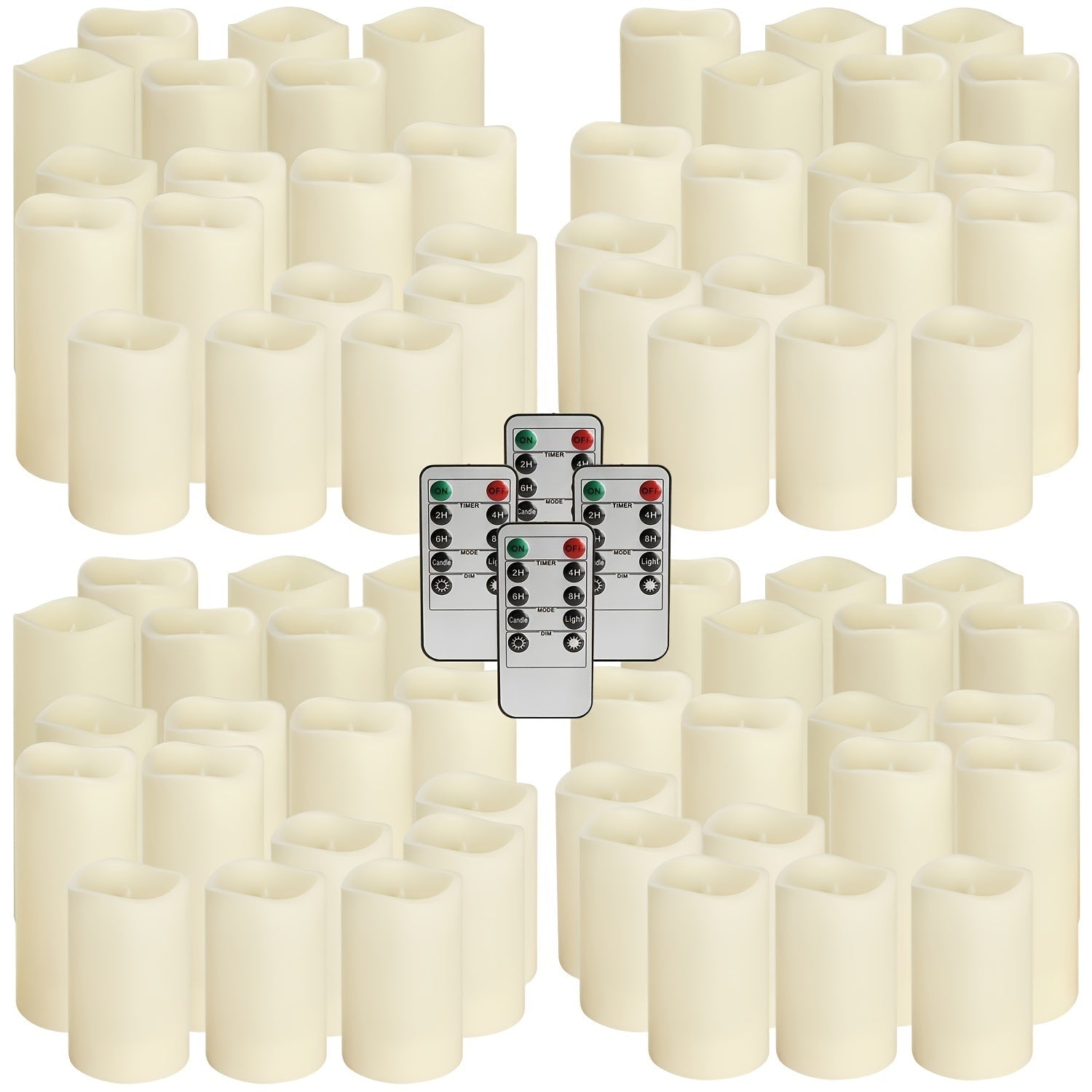 LED Flameless Candle Lights Set with 4 Remotes, Timers - PureShop