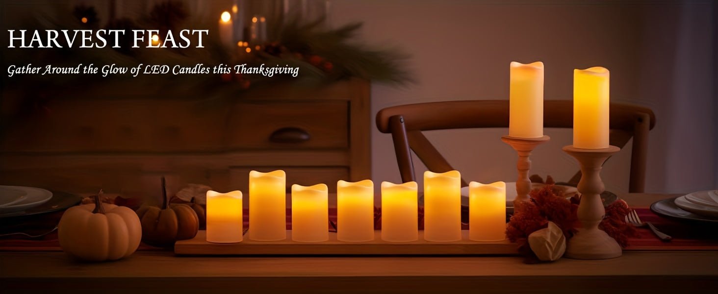 LED Flameless Candle Lights Set with 4 Remotes, Timers - PureShop