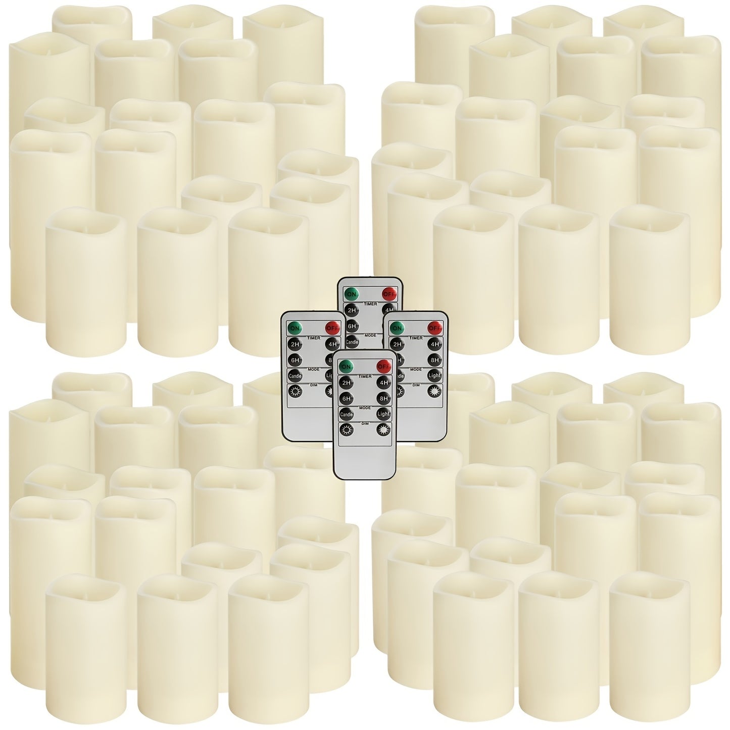 72 Indoor Outdoor Flameless Candle Lights, LED Candles with 4 Remotes And Timers (height 4 "5" 6 "X 2). 2 Inch) for Halloween Wedding Holiday Lights, Home Decorations, Gift-giving, Christmas IP44, Room Decor, Easter, Bedroom