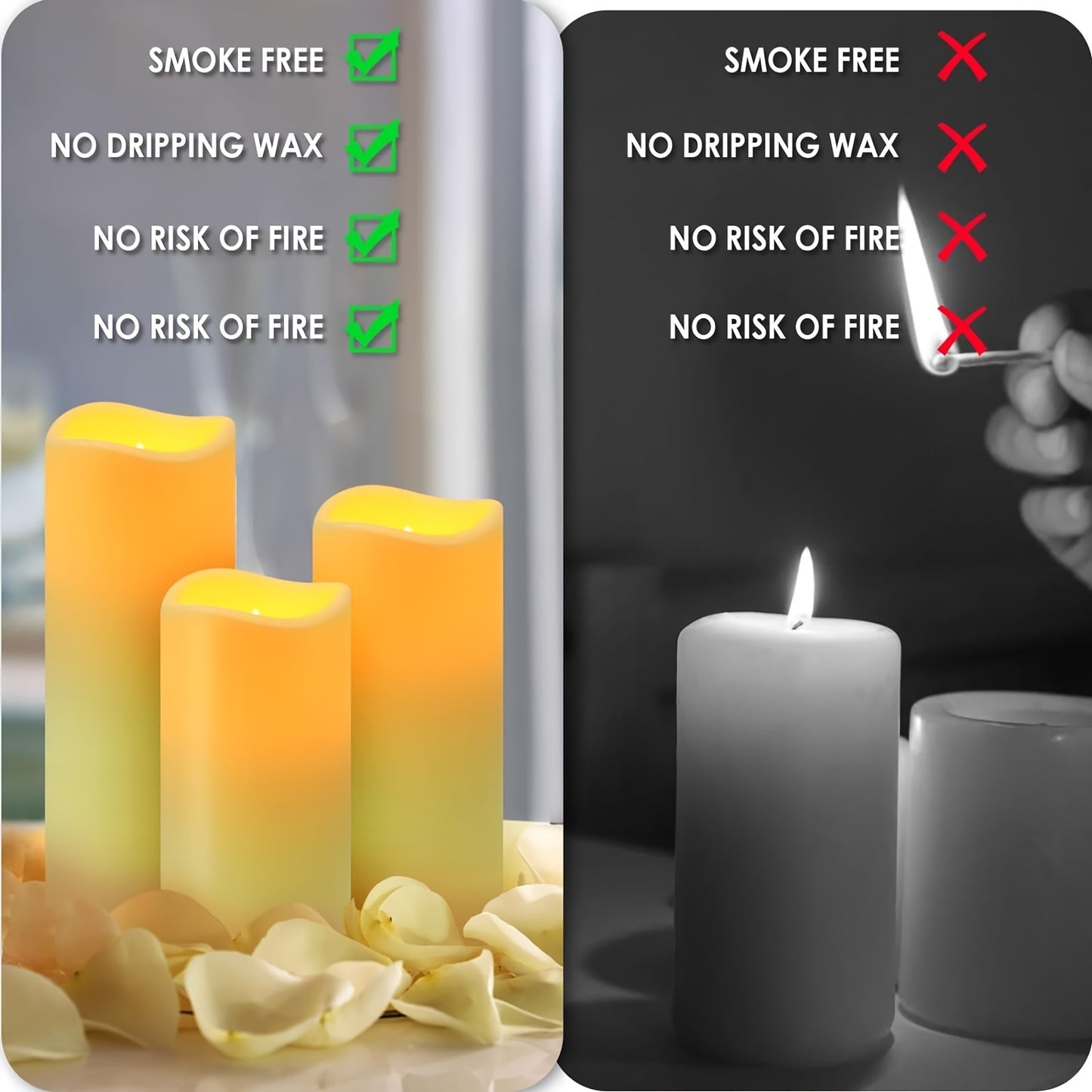 72 Indoor Outdoor Flameless Candle Lights, LED Candles with 4 Remotes And Timers (height 4 "5" 6 "X 2). 2 Inch) for Halloween Wedding Holiday Lights, Home Decorations, Gift-giving, Christmas IP44, Room Decor, Easter, Bedroom