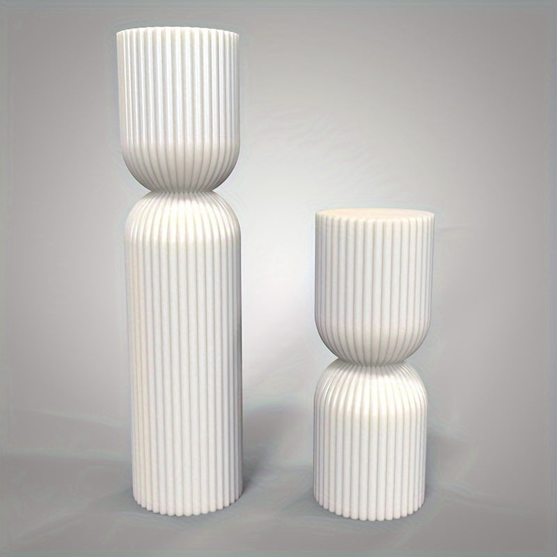 2pcs Premium Silicone Mold for Geometric Stripe Cylindrical and Tall Pillar Candles