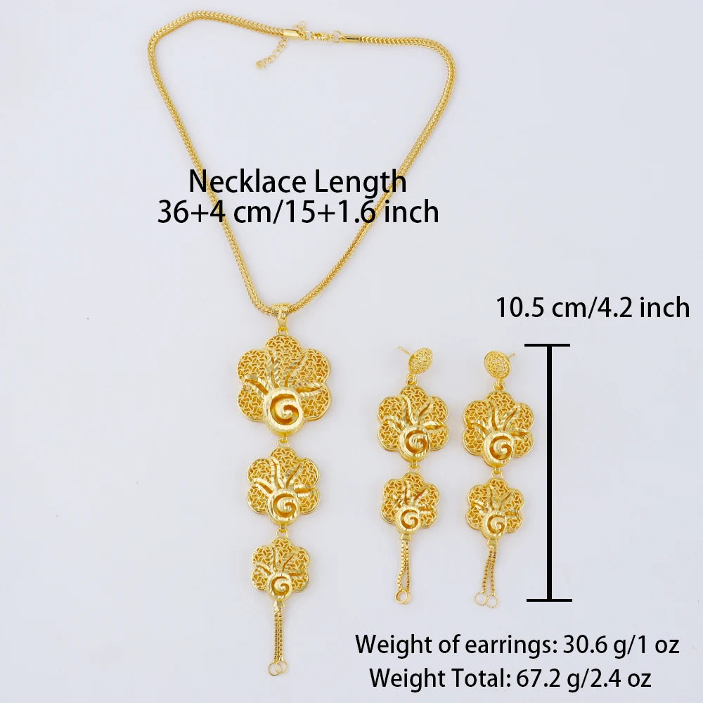Luxury Earrings Necklace Jewelry Sets
