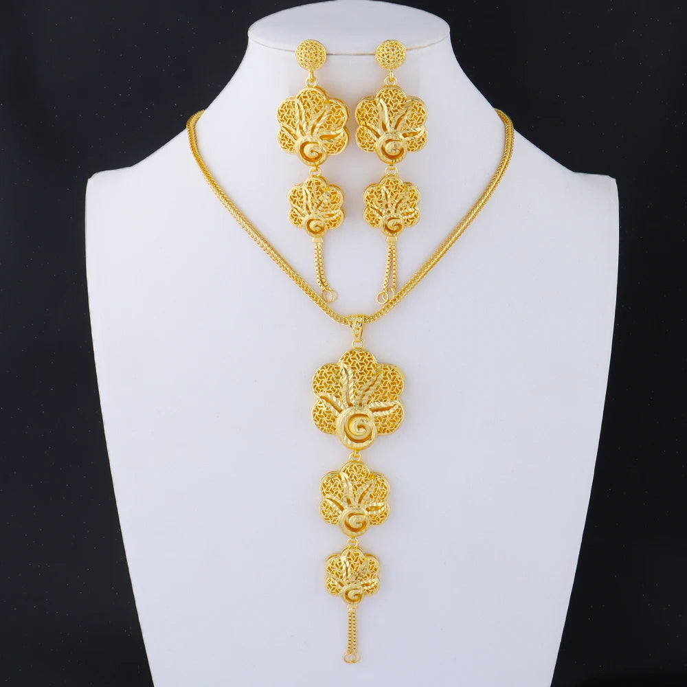 Luxury Earrings Necklace Jewelry Sets