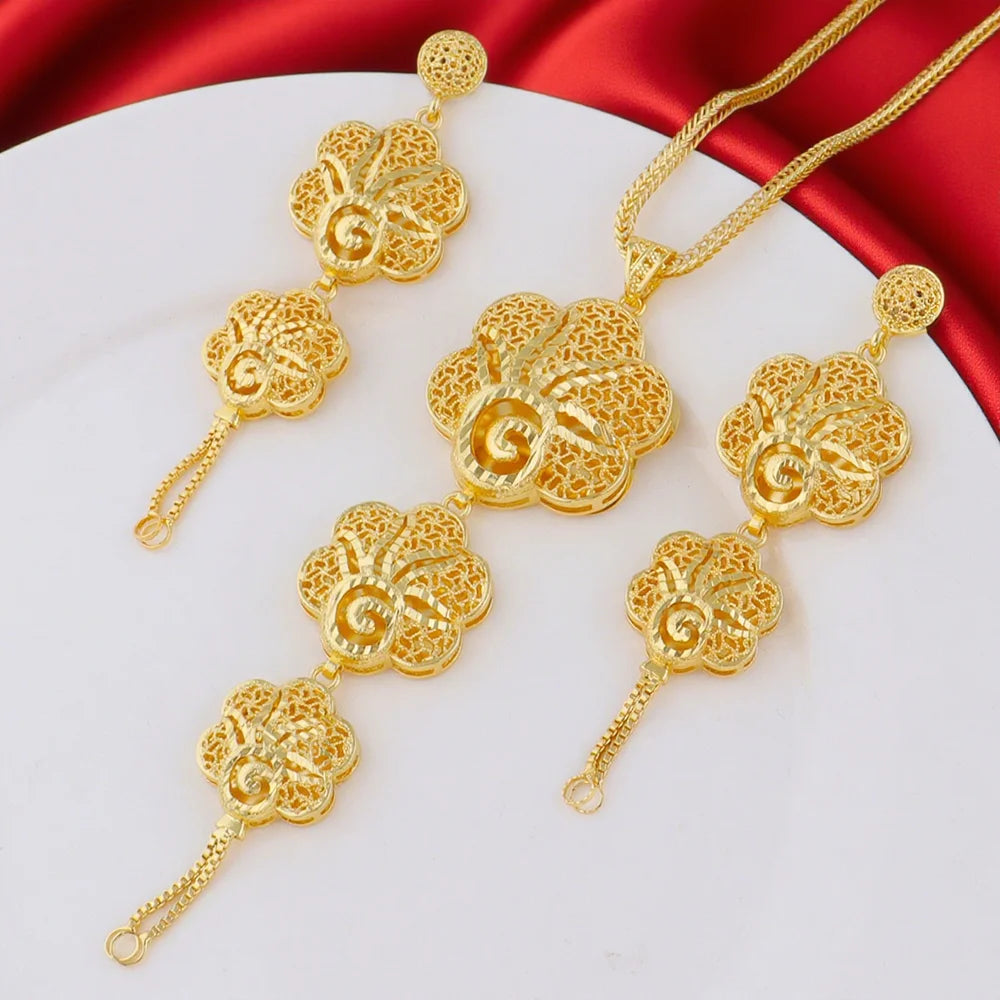 Luxury Earrings Necklace Jewelry Sets