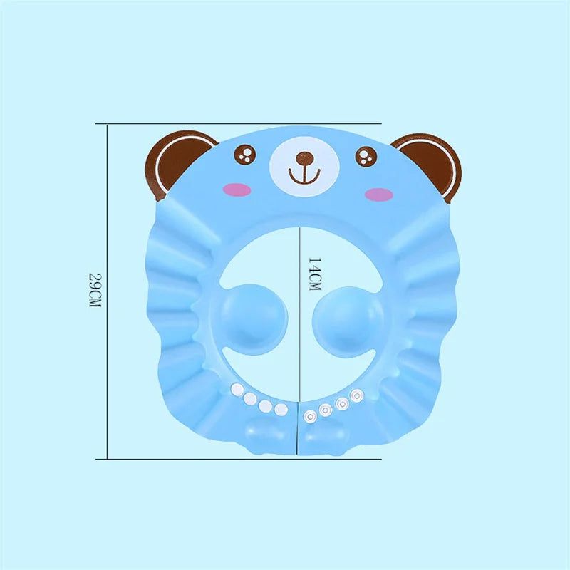Baby Shower Soft Cap Adjustable Hair Wash Hat for Kids Ear Protection