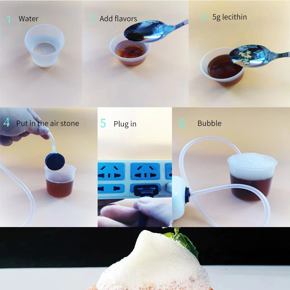 Molecular Gastronomy Foam Generator BBQ Cocktail Drinks Bubble Machine Portable Food Cooking Products Creative Chef Cooking Tool