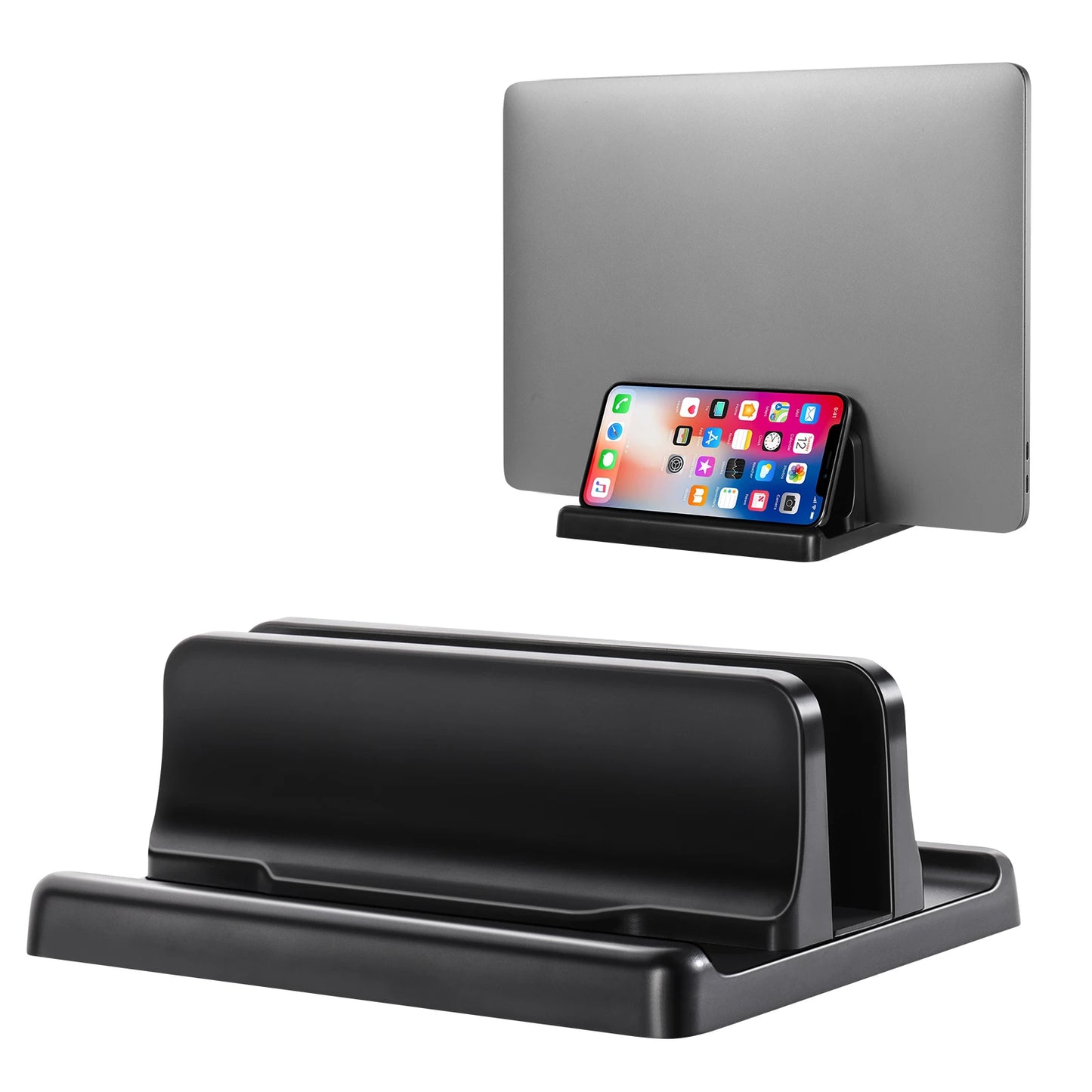 Plastic Vertical Laptop Stand Holder Adjustable Desktop Notebook Dock Space-Saving 3 In 1 computer stand