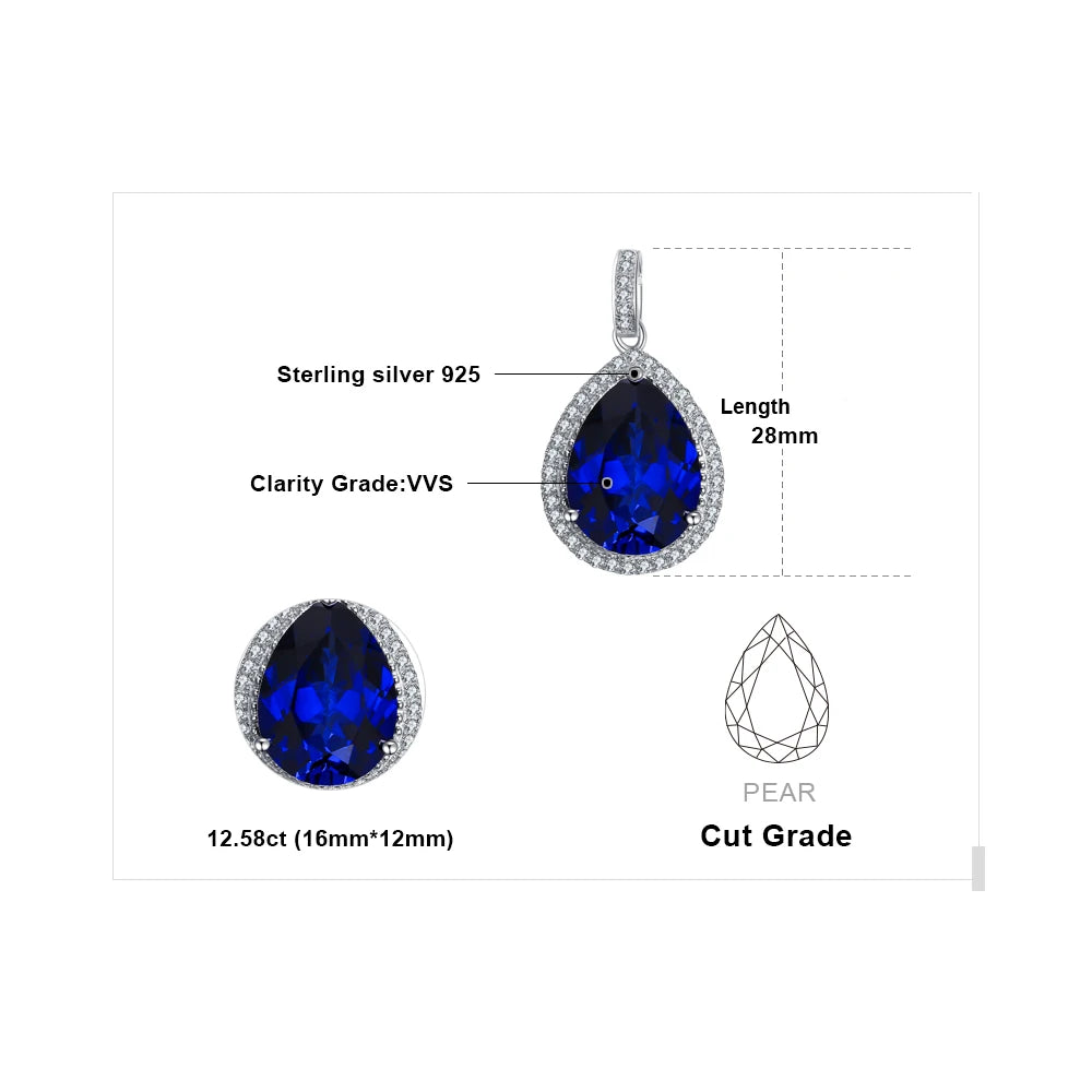 JewelryPalace 12ct  Huge Created Blue Sapphire