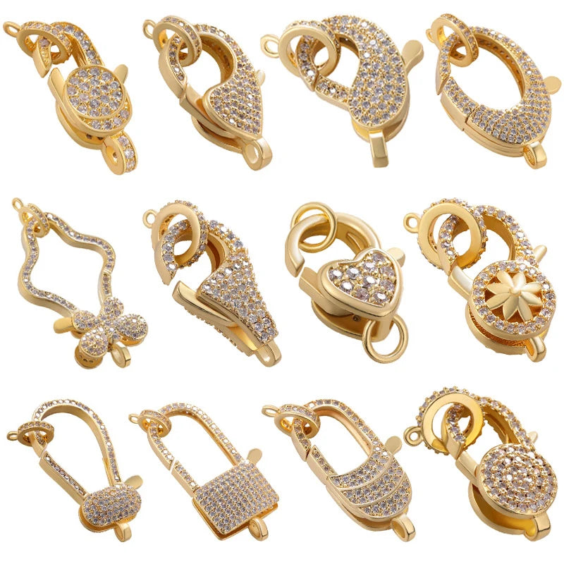 Juya 18K Real Gold Plated Lock Clasps Supplies