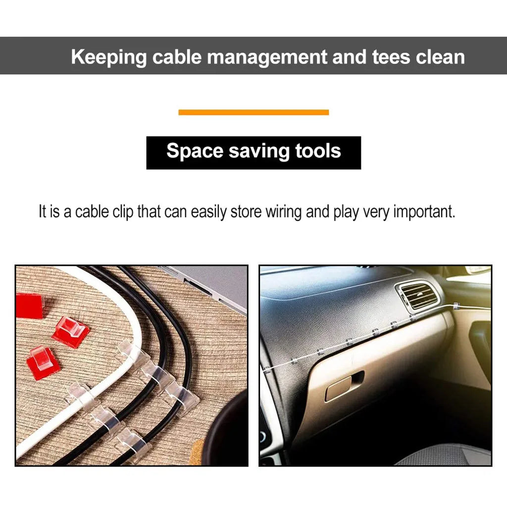 20/15/50 pcs Cable Clips Self Adhesive Cord Management Black Wire Holder Organizer Clamp Self-adhesive Car Wire Clip Accessories