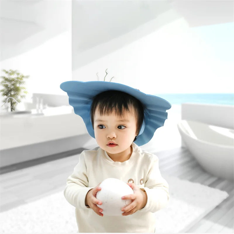 Baby Shower Soft Cap Adjustable Hair Wash Hat for Kids Ear Protection