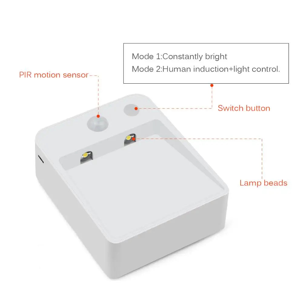 AA Battery Powered Wall Lamp, PIR Motion Sensor, Auto On, Off, Cabinet, Stairs Lighting