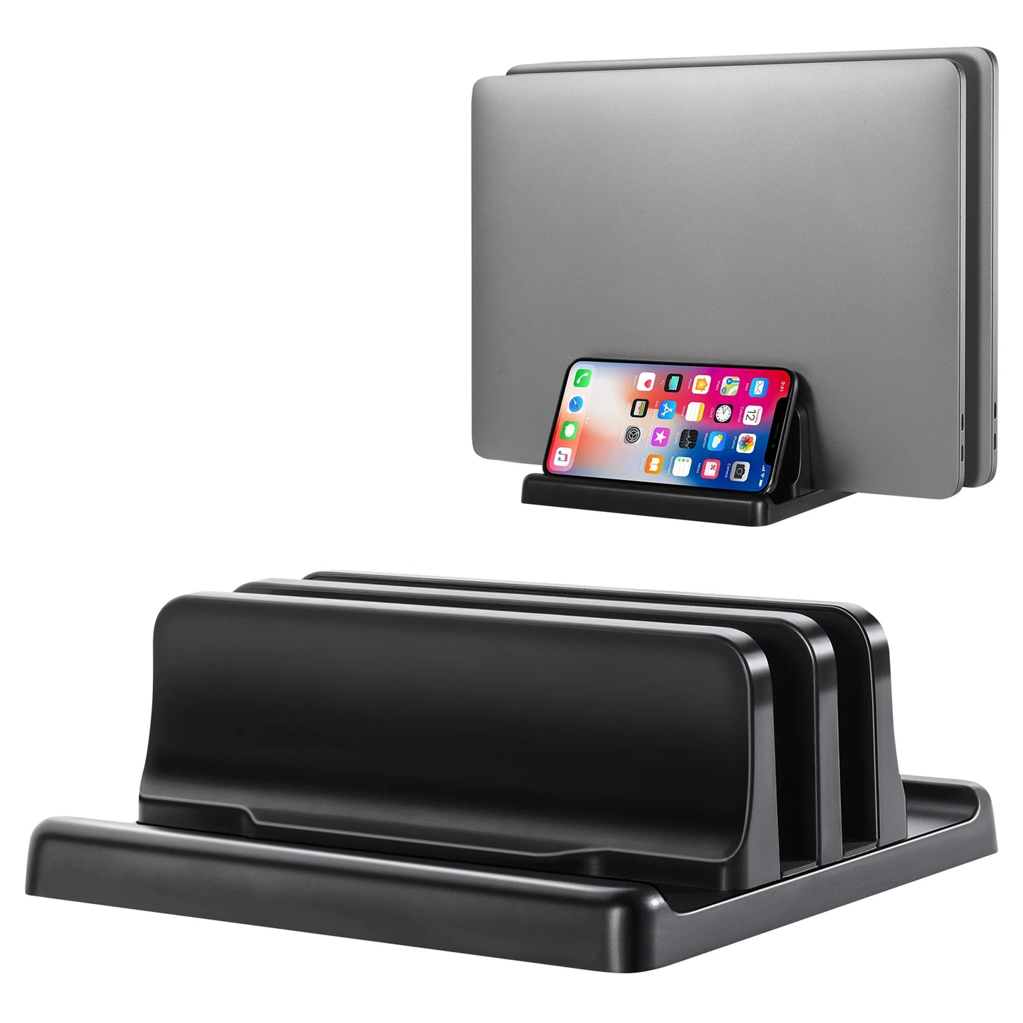 Plastic Vertical Laptop Stand Holder Adjustable Desktop Notebook Dock Space-Saving 3 In 1 computer stand
