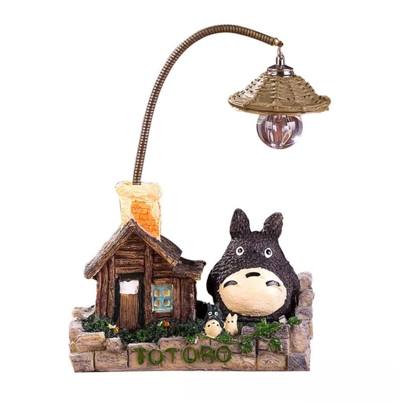 Cartoon Anime Wooden House Grass House Small Night Light Room Desk Office Decoration Small Night Light Ornament Birthday Gift