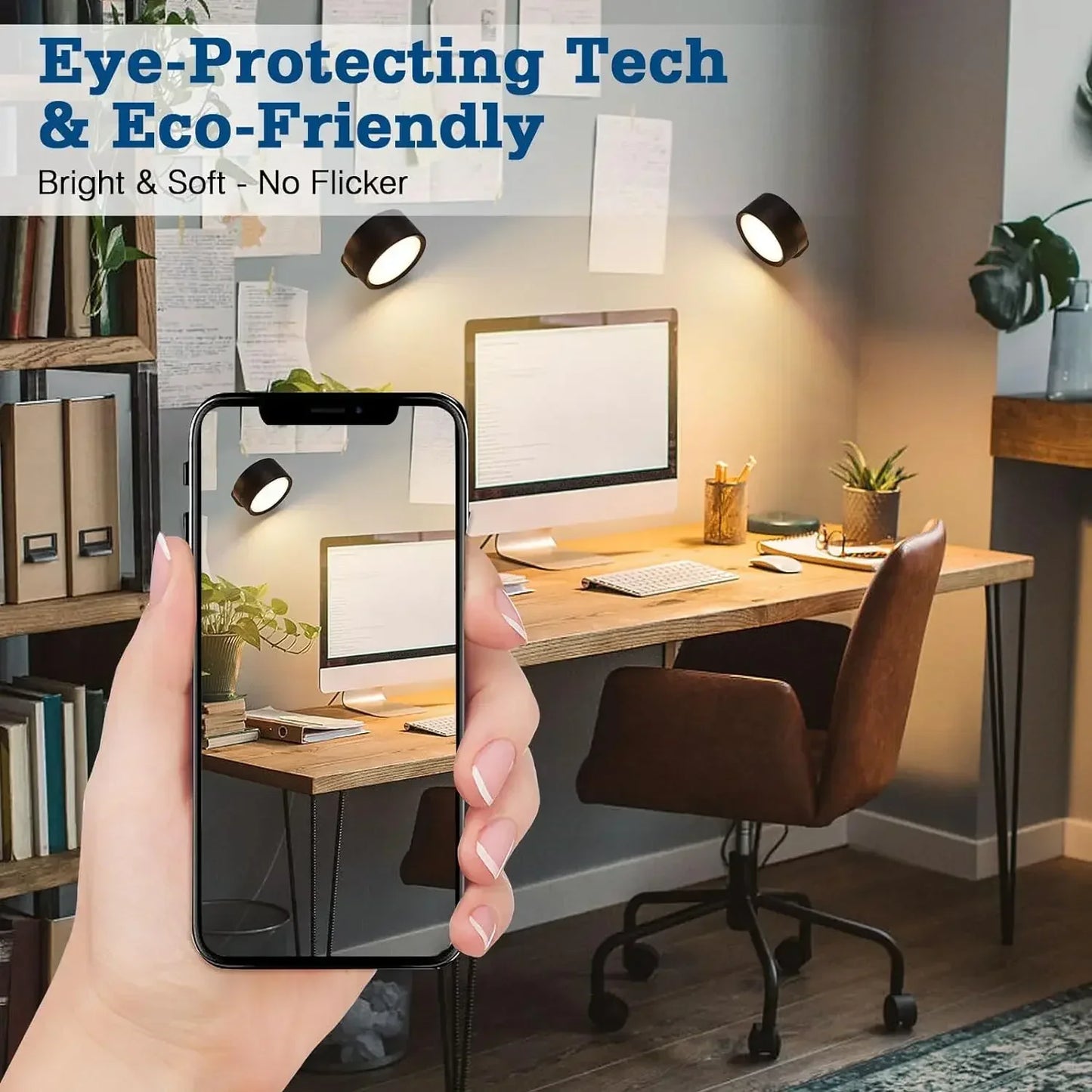Wall Lights Battery Operated 360° Rotatable Touch Control Wall lamp