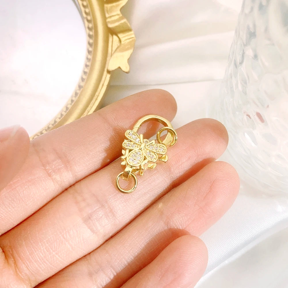 Juya 18K Real Gold Plated Lock Clasps Supplies