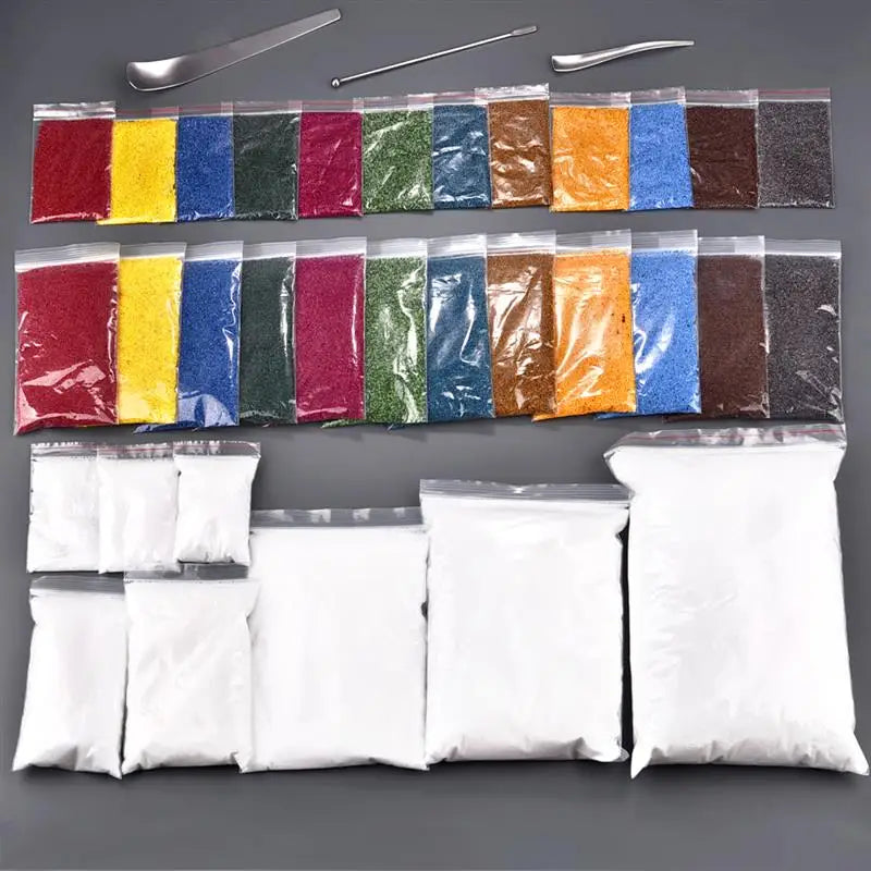 Combustible Sand Handmade Candle Wax DIY Material Kit Pigment Wax Wick Tool Sand Wax Set DIY Making Supplies For Home Decoration