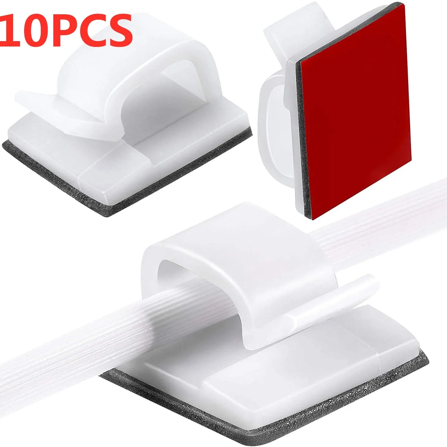Cable Clips Self Adhesive Cord Management Black Wire Holder Organizer Clamp Self-adhesive Car Wire Clip Accessories