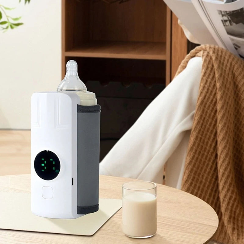 Baby Bottle Warmer Temperature Adjustable USB Powered Warmer Heater Travel Milk Warmer Insulation Cover with LCD Display