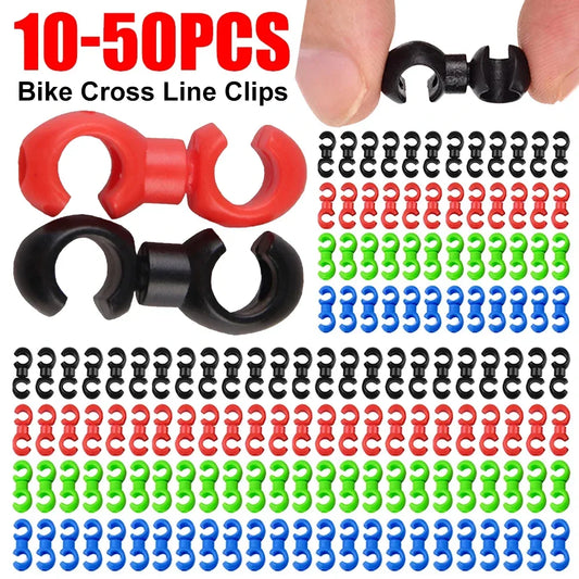 10pcs Bicycle Rotatable Line Pipe Buckle MTB Bike Derailleur Shift Cable Clips