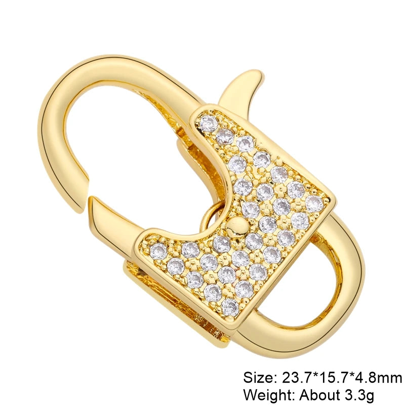 Juya 18K Real Gold Plated Lock Clasps Supplies