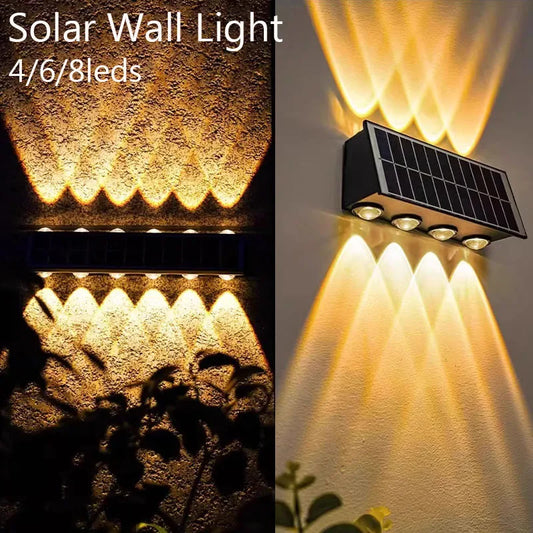Solar Wall Lamp Yard Street Decor Light Outdoor Waterproof