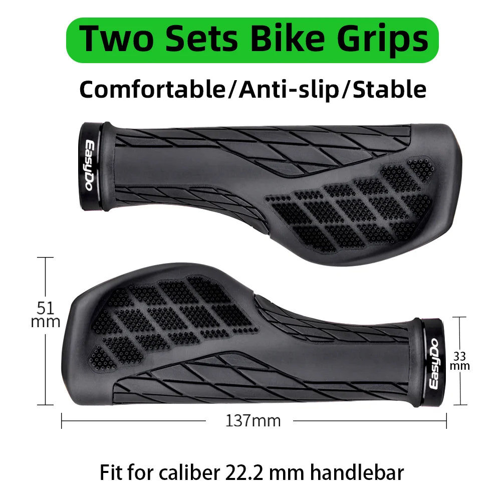 RBRL MTB Bike Grips Anti-slip Bicycle Handle Grip Comfortable Shock-Absorbing Ergonomic Soft Rubber Handlebar Grip for E Scooter