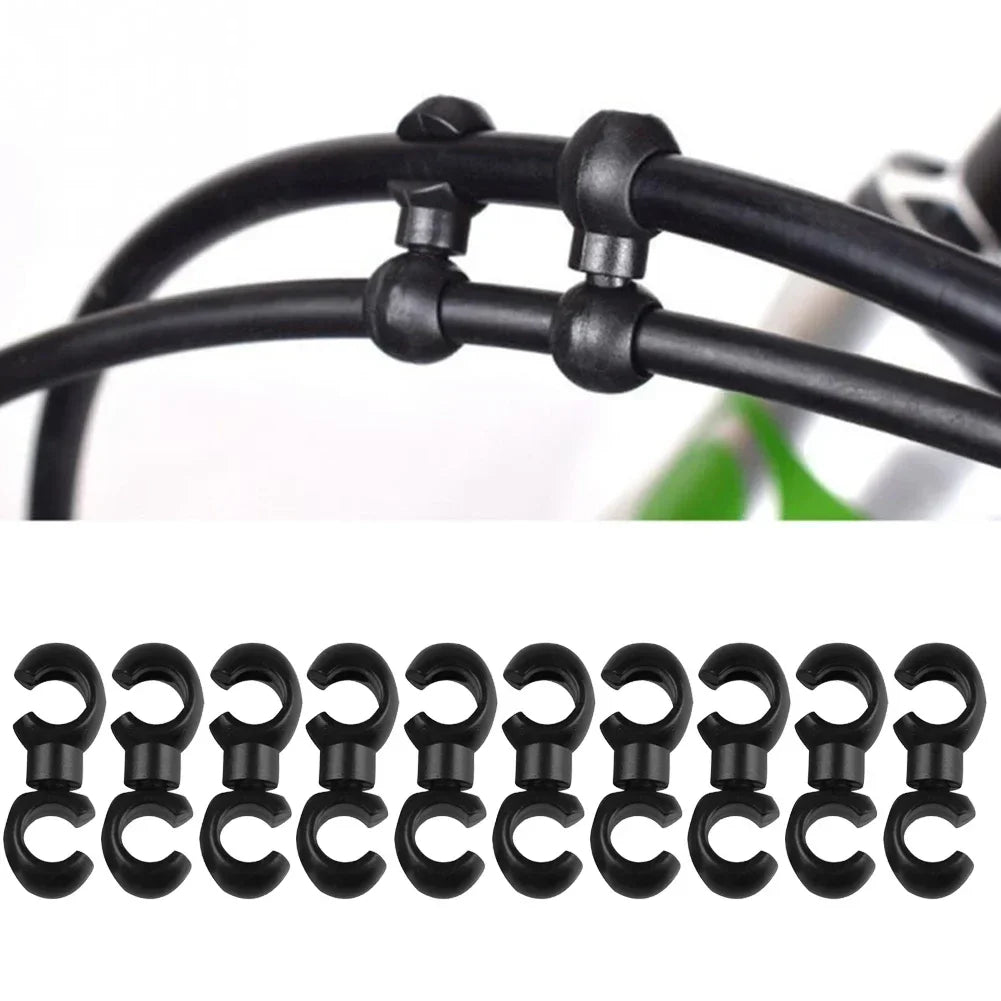 10pcs Bicycle Rotatable Line Pipe Buckle MTB Bike Derailleur Shift Cable Clips