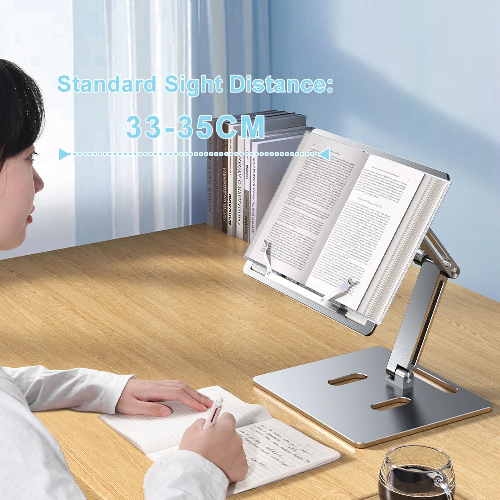 Aluminum Laptop Stand Height  Angle Adjustable Reading Stand with Foldable Base Notebook Desktop iPad Stand Tablet Stand Holder