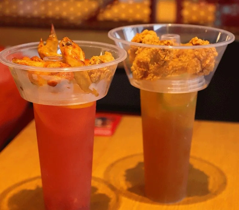 Snack and Drink Cup Set Transparent PP Plastic Cylindrical Snack Bowl with Straws Ideal for Snack, Fruit, Beverage, Outdoor Use