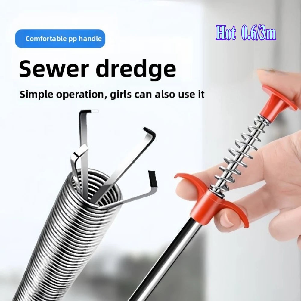 Opens Clogging of Sewage Pipe Cleaning Tool Drain Unclogger Professional Pipe Plunger Drain Clog Remover Clogged Toilet Cleaner