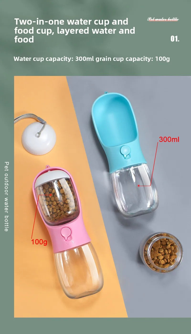 Dog Water Bottle for Dogs Cats Food Feeder Bowls Outdoor Travel Leakproof Puppy Drinking Container Water Dispenser for Pets