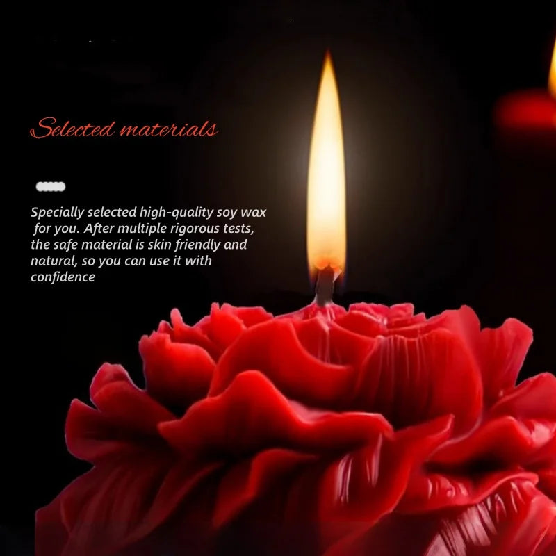 Low Temperature Rose Flower Shaped Candle, 3 Inch Soft Aesthetic Scented Candle