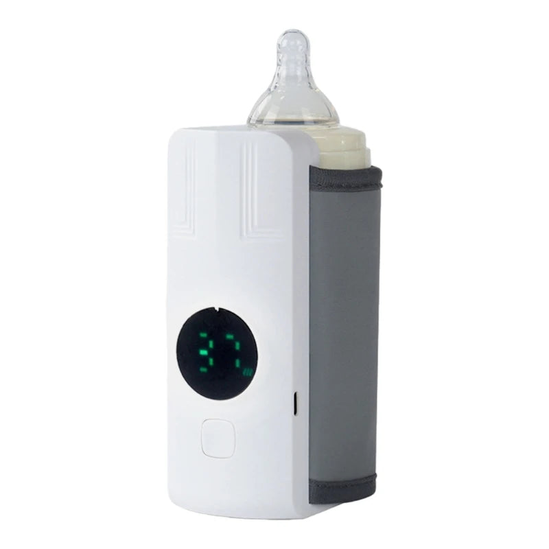Baby Bottle Warmer Temperature Adjustable USB Powered Warmer Heater Travel Milk Warmer Insulation Cover with LCD Display